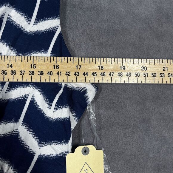 St. John Bay A-Line Dress Women's Large Blue Rayon Stretch Classic Surplice Neck - Picture 5 of 7